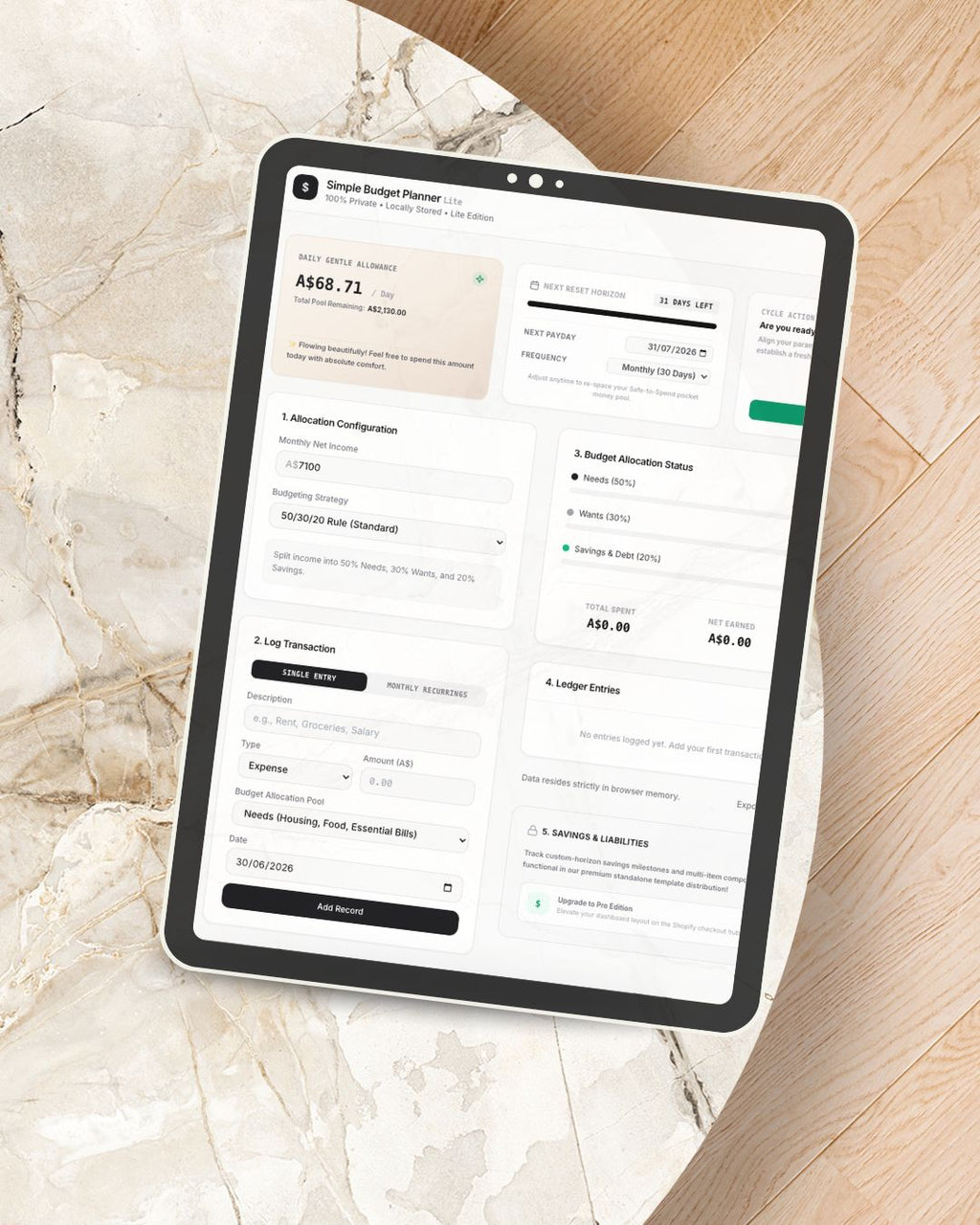 The Mindful Budget Planner