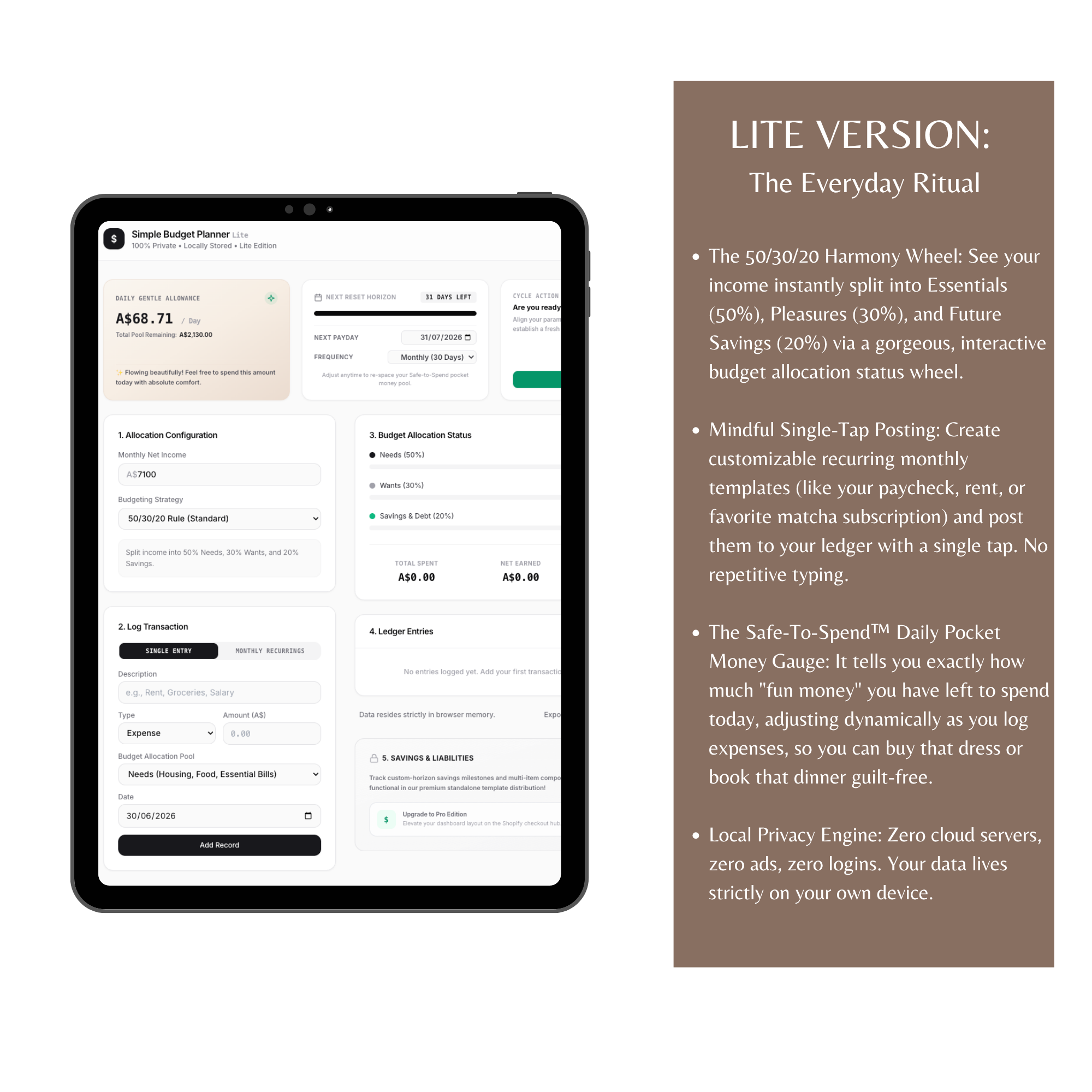 The Mindful Budget Planner