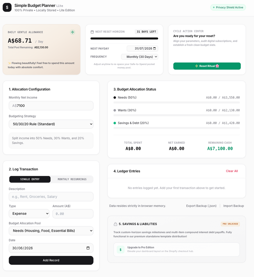 The Mindful Budget Planner