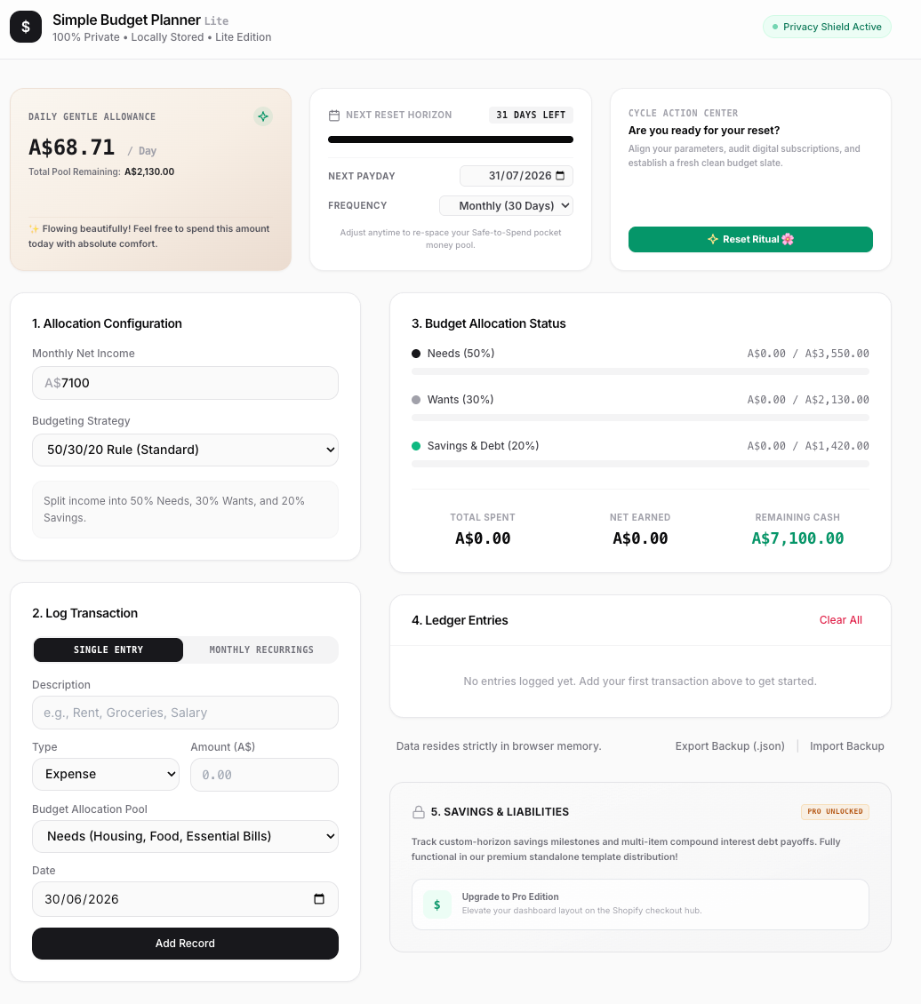 The Mindful Budget Planner